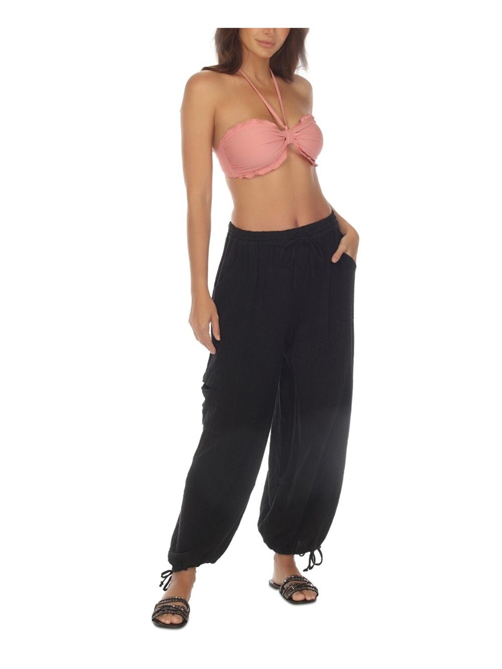 Raviya Women's Swim Cover-Up Cargo Pants Black Size M 2725